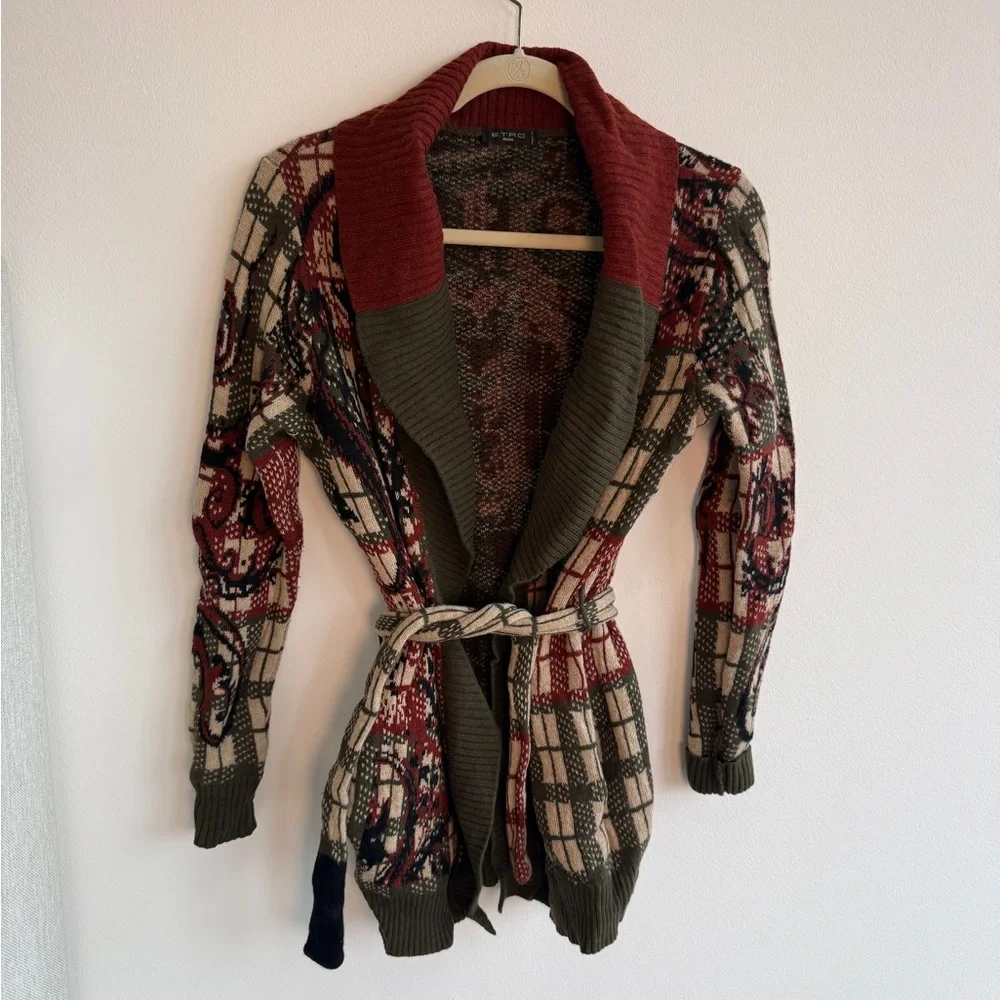 🔑 Etro Milano Paisley Knit Cardigan - Picture 1 of 9